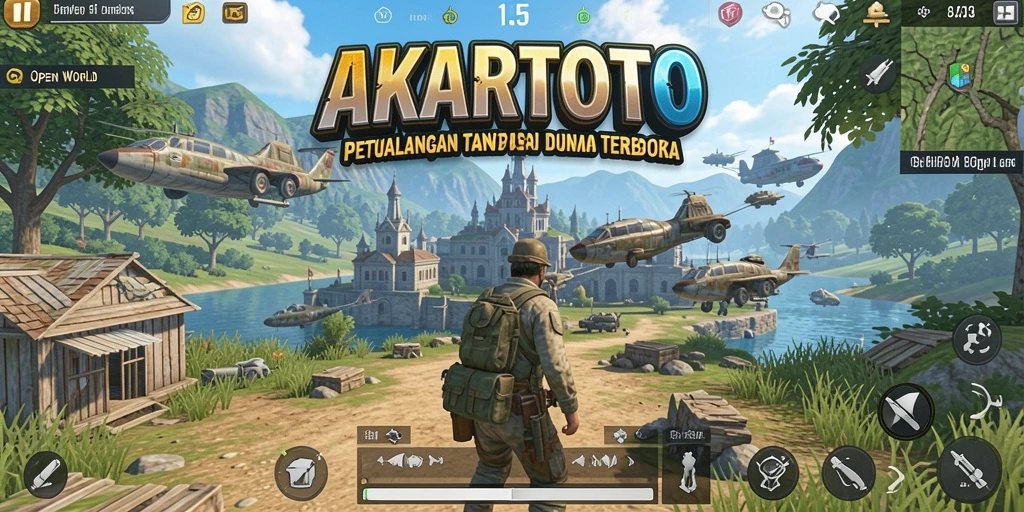 Tampilan antarmuka AKARTOTO yang intuitif dan menarik untuk game Open World.