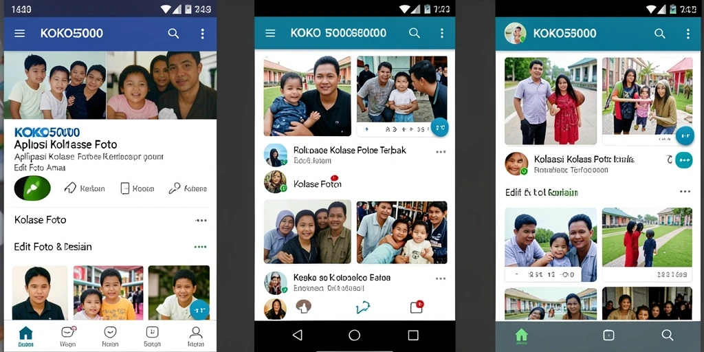 Tampilan antarmuka KOKO5000 saat membuat kolase foto yang kreatif.