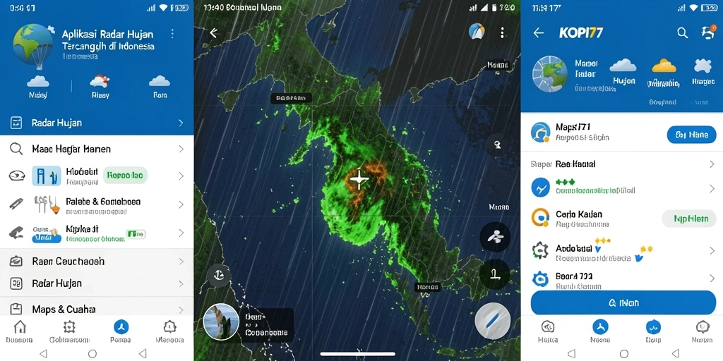 Tampilan utama KOPI77 dengan fitur radar hujan yang jelas.